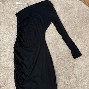 BodyCon Black One-Shoulder Dress